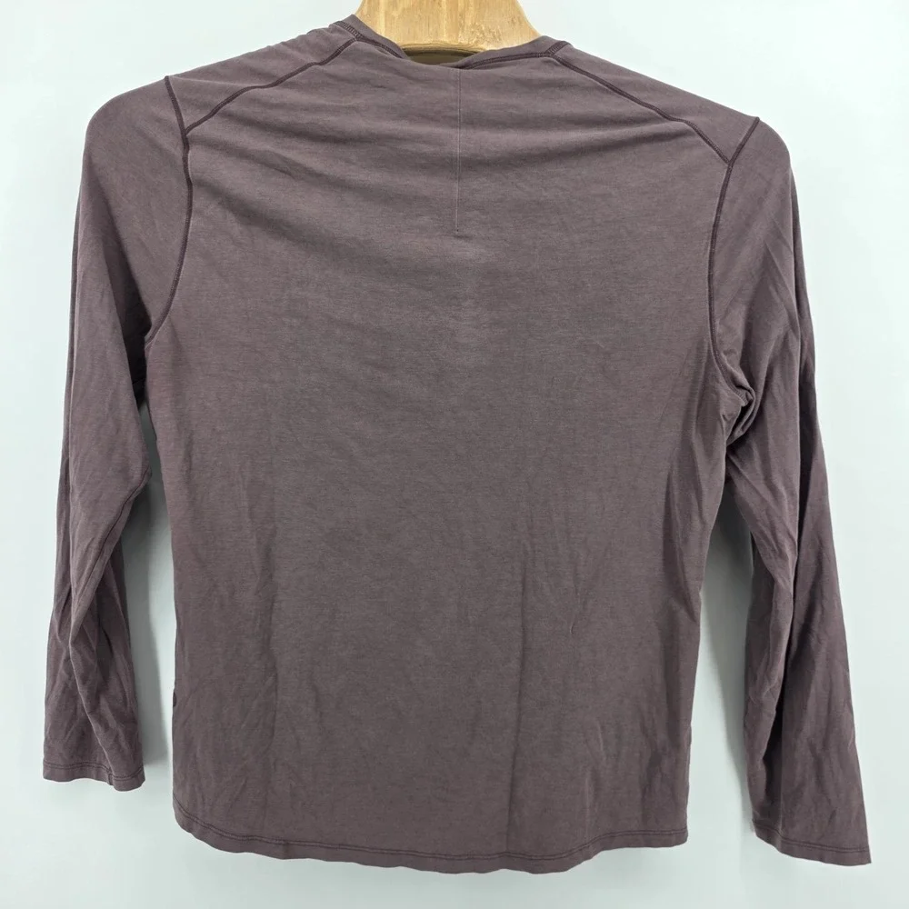 Lululemon Henley Shirt Men Large Brown Long Sleeve